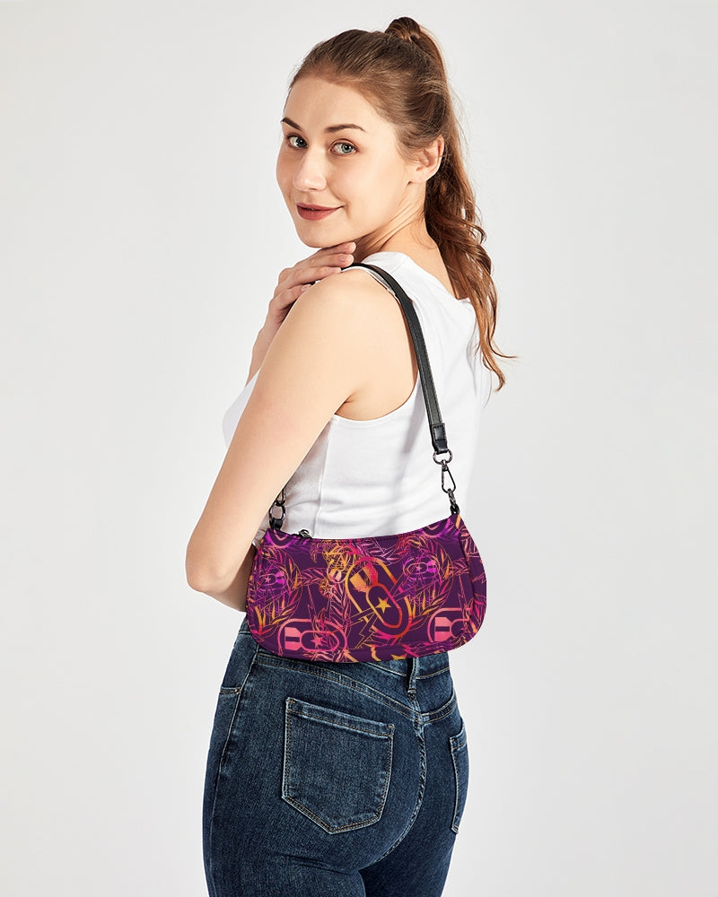 Petite Canvas Purse - "It's 5 o'clock Somewhere" (Yellow/Orange/Purple)